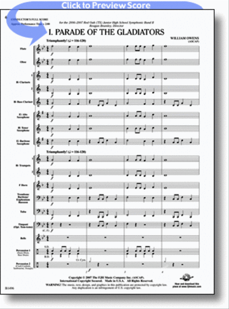 Curtain Up! Concert Band scores gallery preview page 1