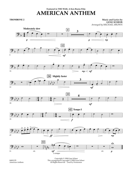American Anthem (from The War) - Trombone 2