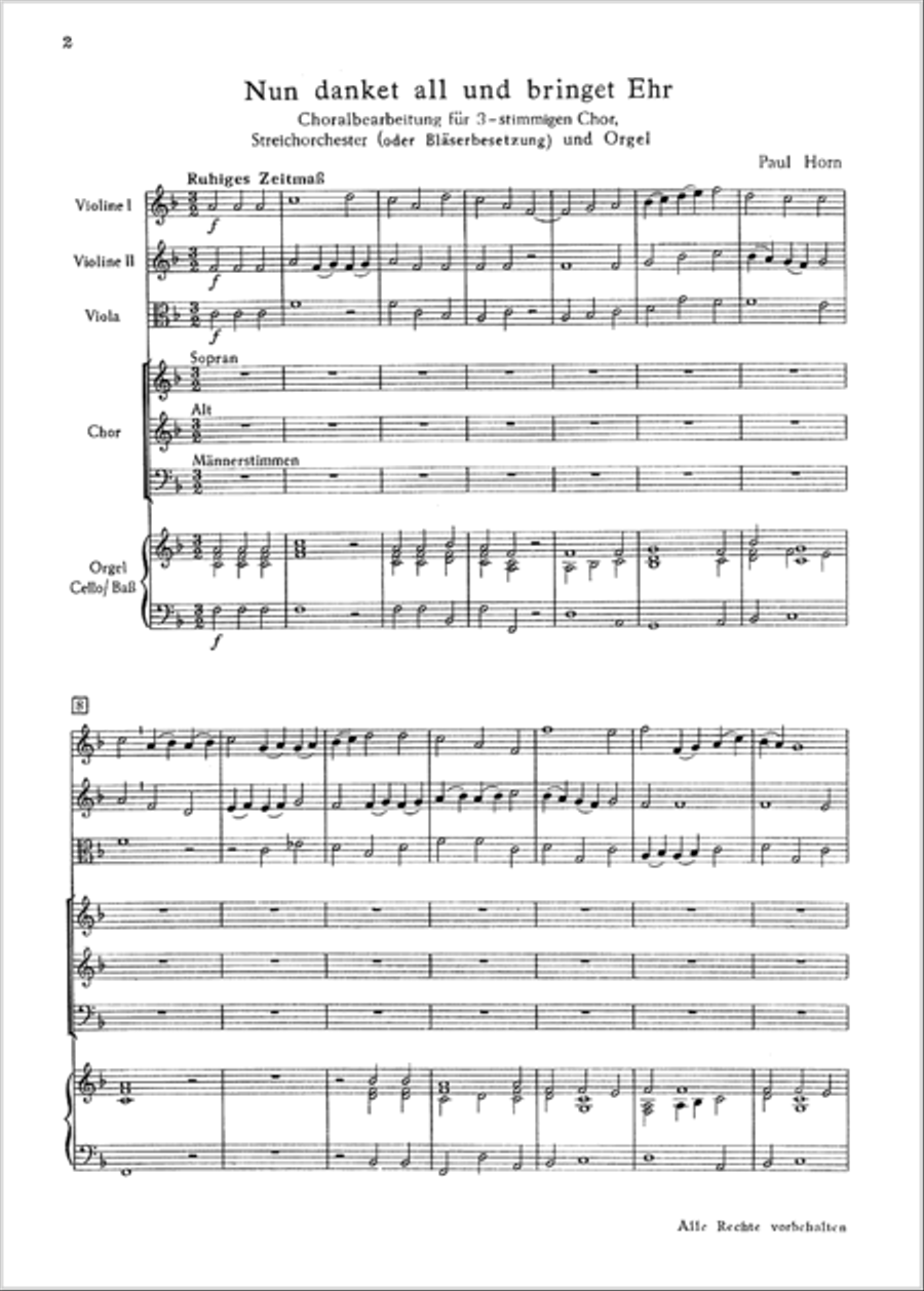 Nun danket all und bringet Ehr 3-Part scores gallery preview page 2
