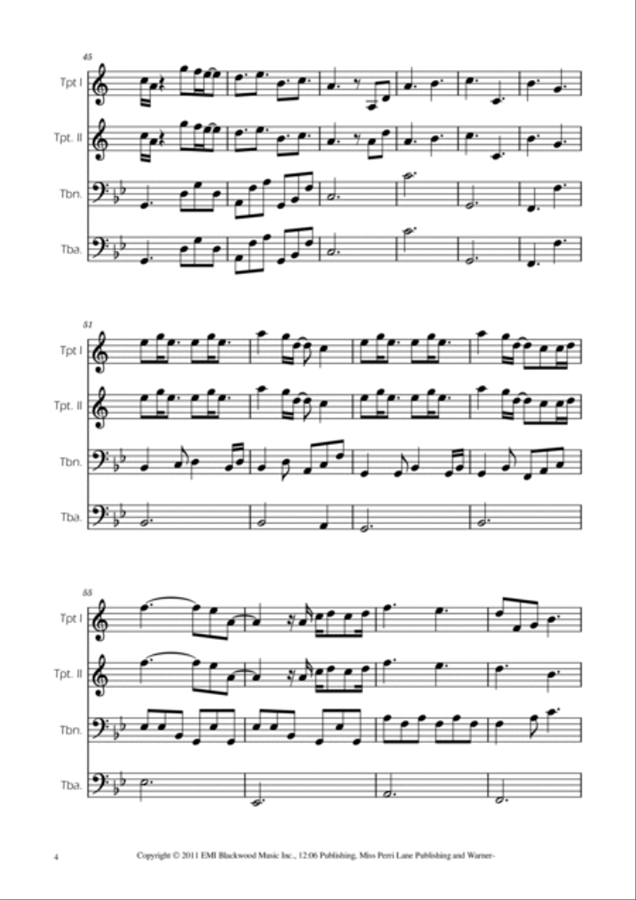 A Thousand Years A Thousand Years Brass Quartet scores gallery preview page 4