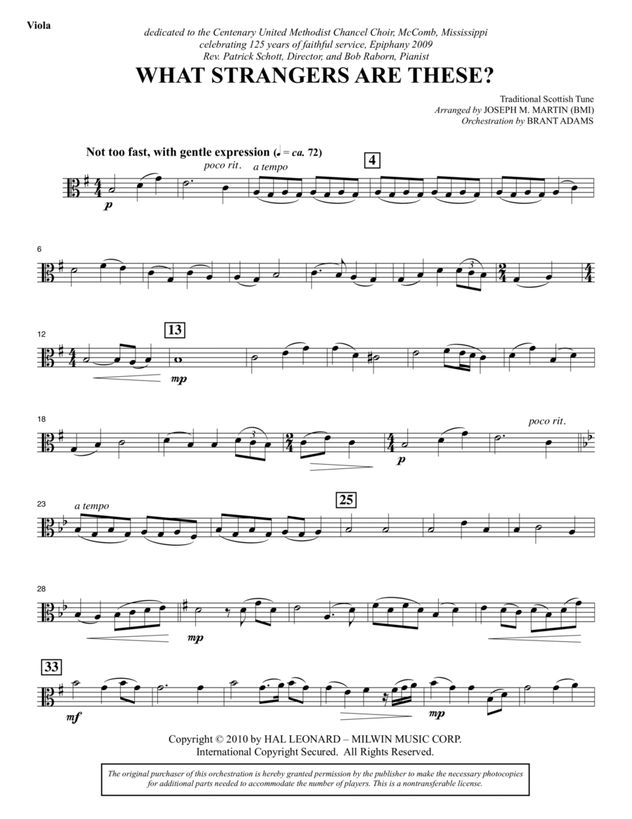 What Strangers Are These? (from Winter's Grace) - Viola Choir scores gallery preview page 1