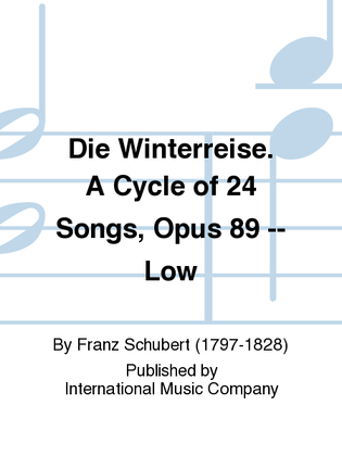 Book cover for Die Winterreise. A Cycle Of 24 Songs, Opus 89 (G. & E.) - Low