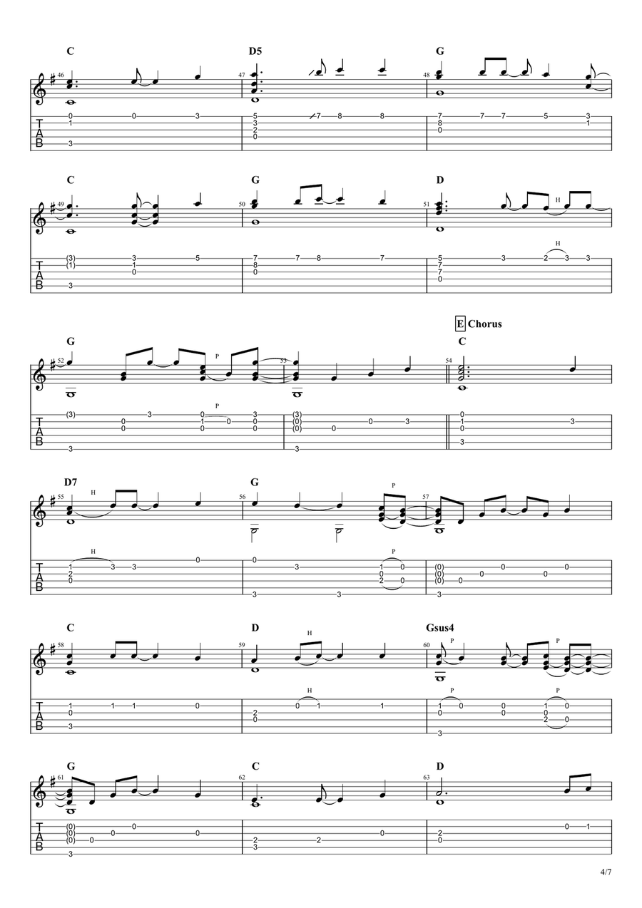 For Baby (for Bobbie) For Baby (for Bobbie) Guitar Tablature scores gallery preview page 5