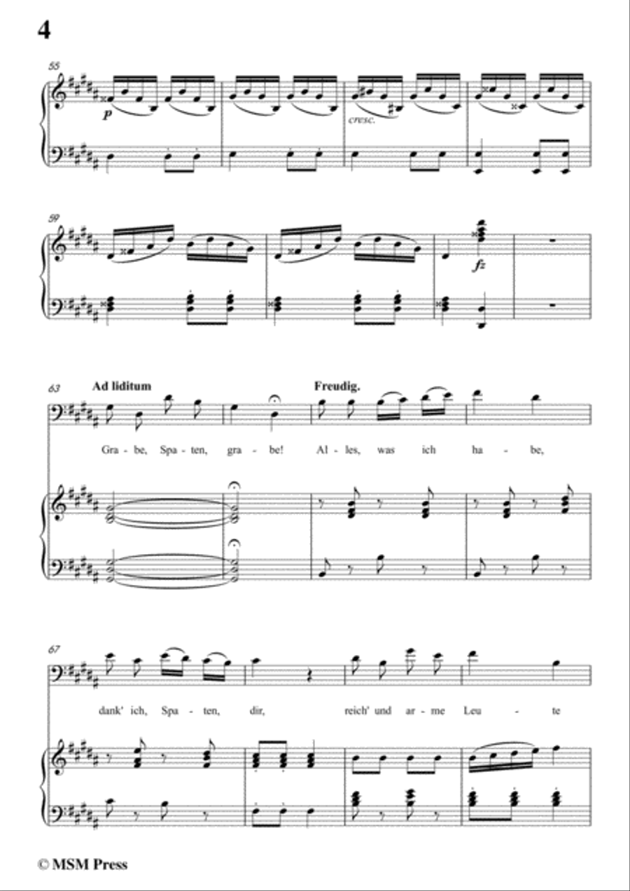 Schubert-Totengräberlied(Gravedigger's Song),D.44,in B Major,for Voice&Piano Voice scores gallery preview page 6