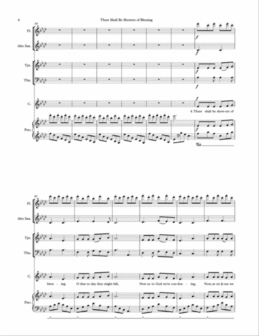 There Shall Be Showers of Blessing Unison Choir scores gallery preview page 6
