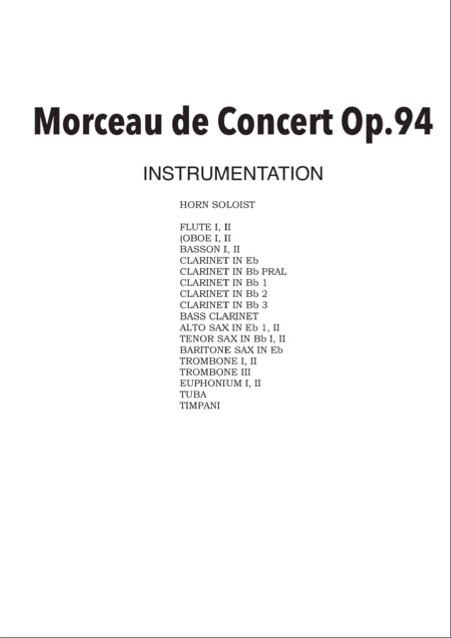 Morceau de Concert Op. 94 Concert Band scores gallery preview page 2