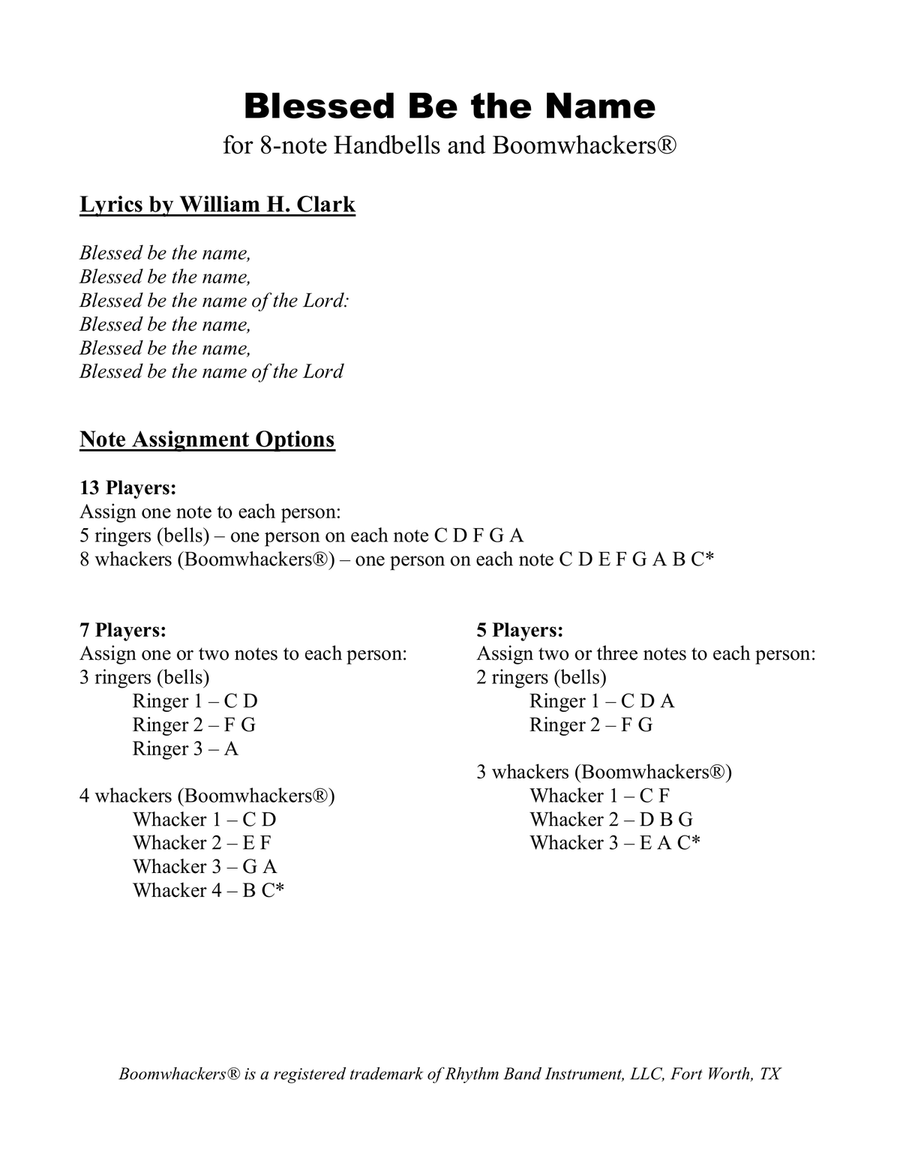Ten Praise Choruses (for 8-note Bells and Boomwhackers with Black and White Notes) Handbell Choir scores gallery preview page 6