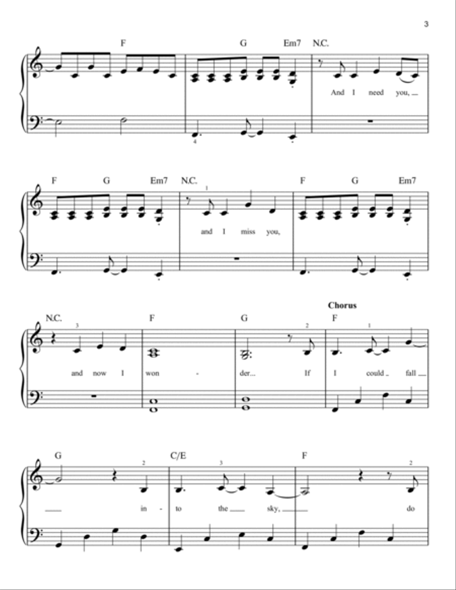 A Thousand Miles Easy Piano scores gallery preview page 3