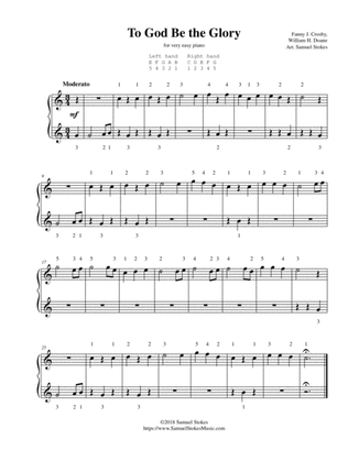 Book cover for To God Be the Glory - for very easy piano