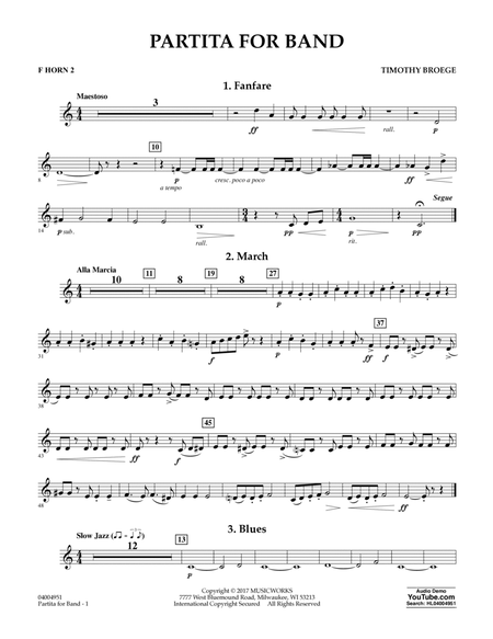 Partita for Band - F Horn 2