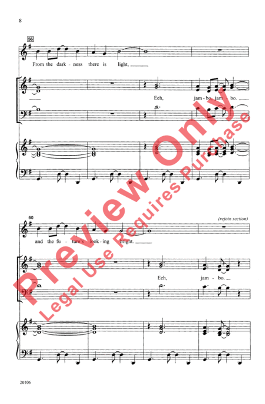 Jambo, Karibu Kwa Afrika Jambo, Karibu Kwa Afrika 4-Part scores gallery preview page 8