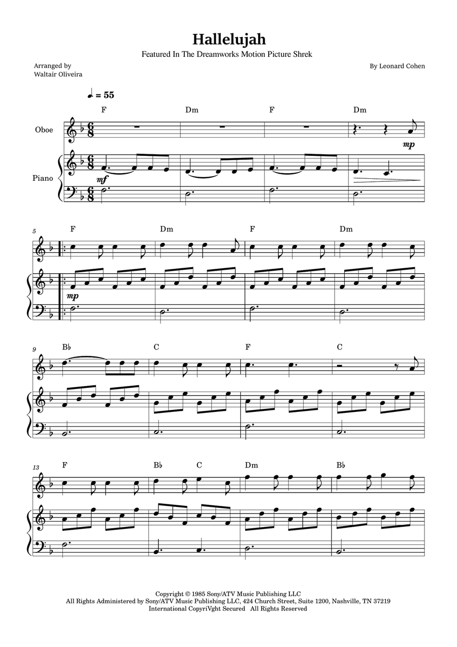 Hallelujah Piano scores gallery preview page 1