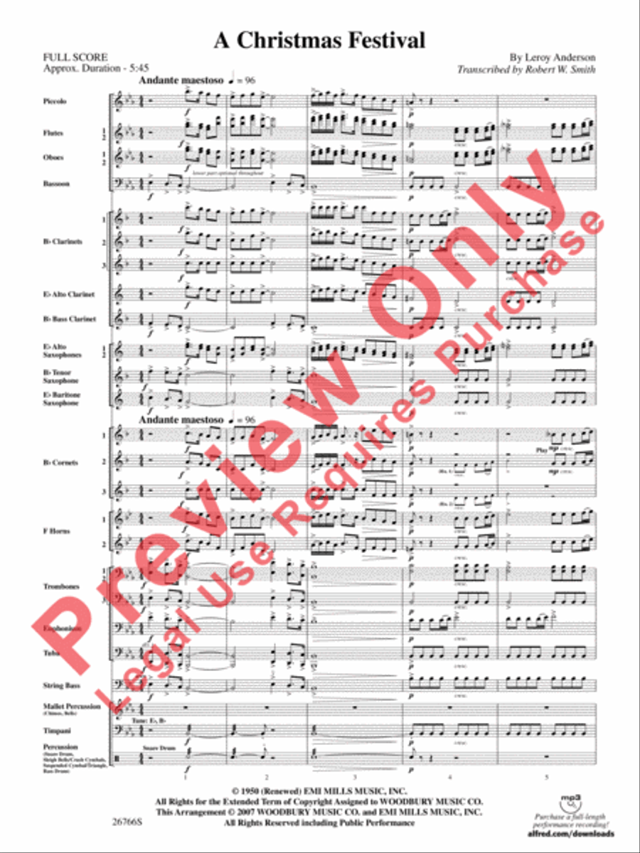 A Christmas Festival A Christmas Festival Concert Band scores gallery preview page 4