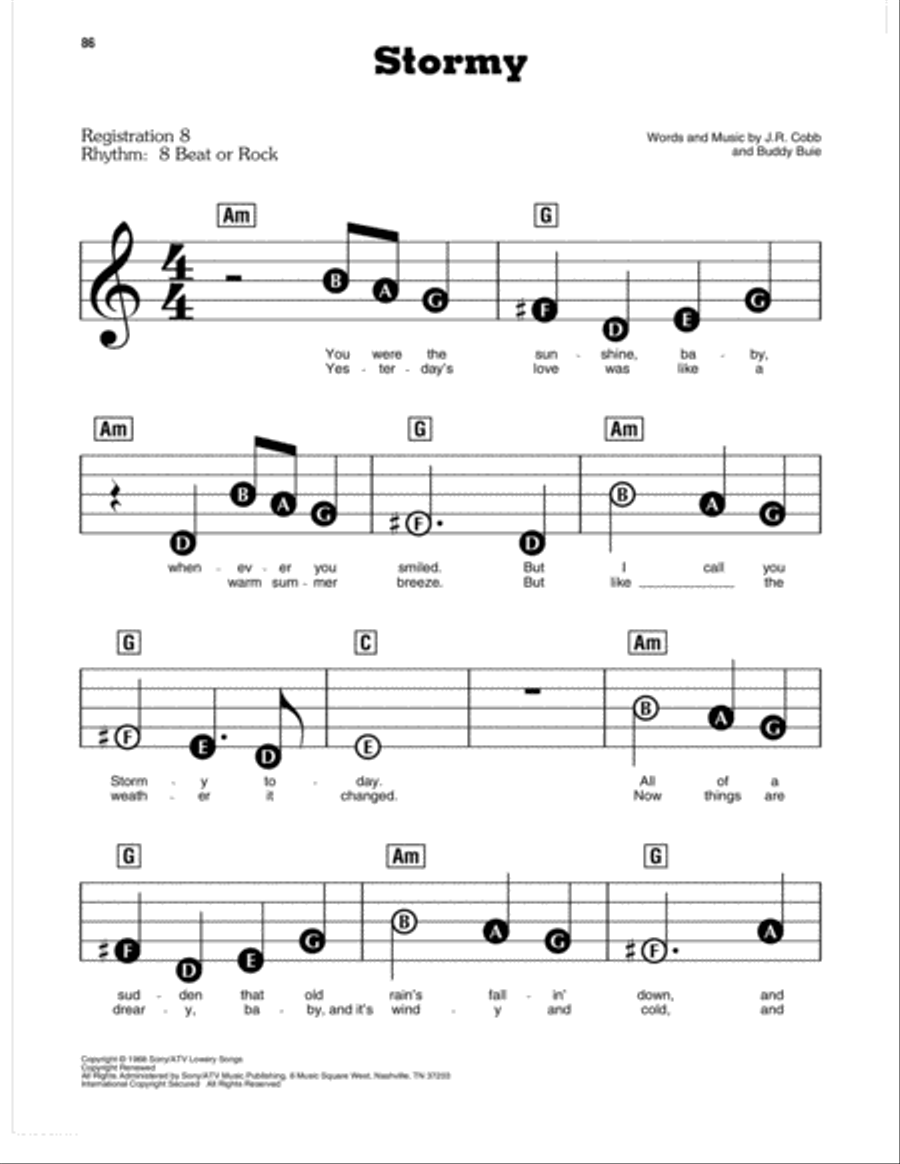 Stormy Electronic Keyboard scores gallery preview page 1