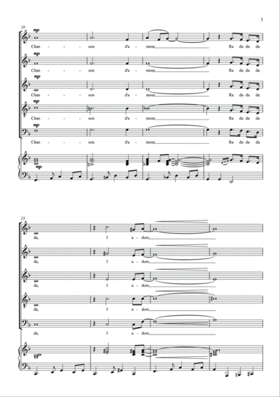 Chanson D'amour Divisi scores gallery preview page 4