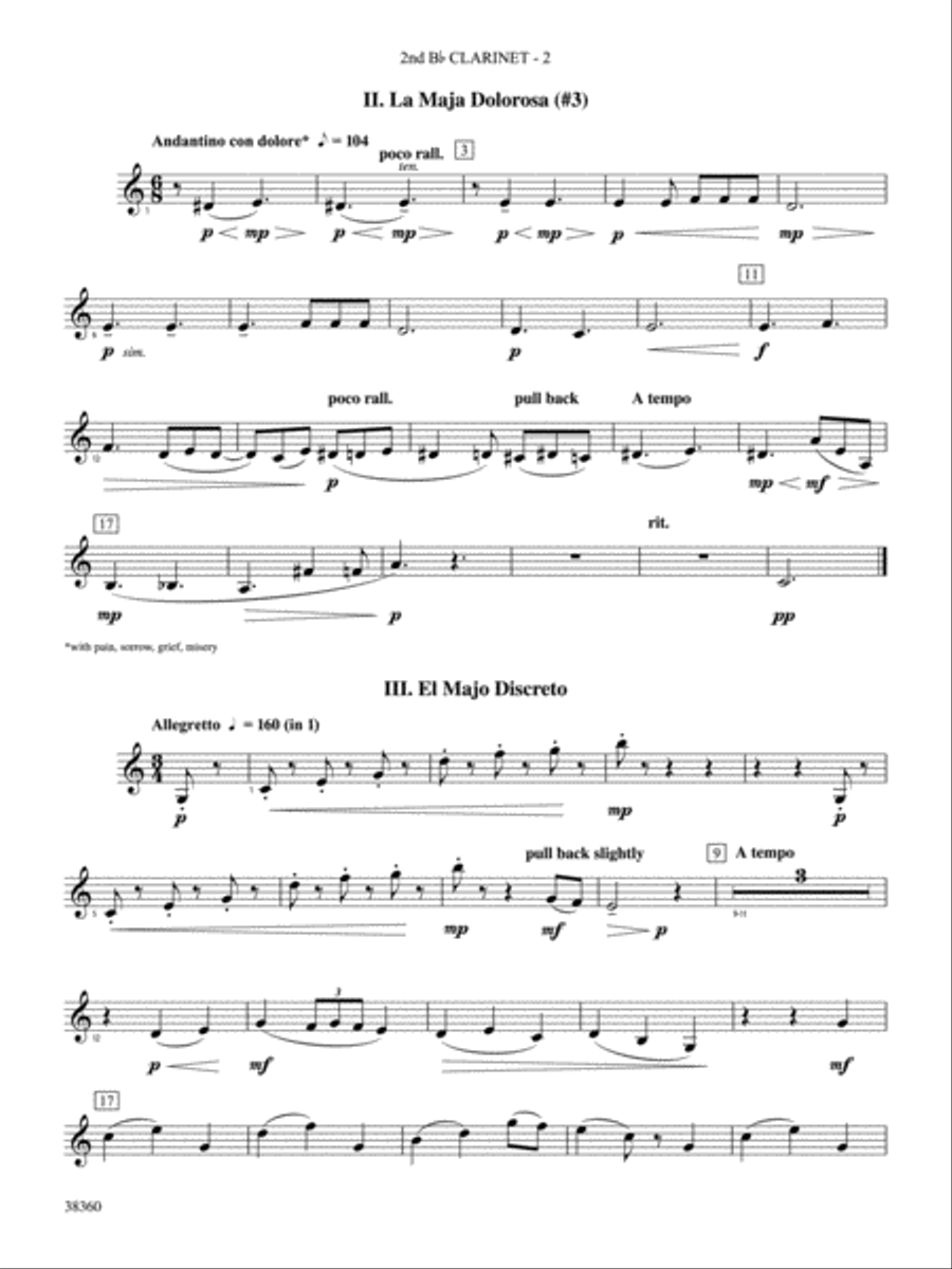 Tonadillas Suite: 2nd B-flat Clarinet Concert Band scores gallery preview page 2