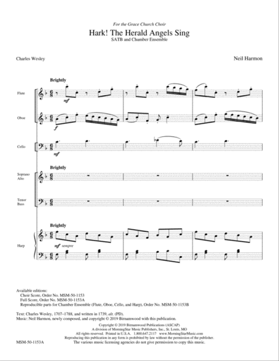 Hark! The Herald Angels Sing Choir scores gallery preview page 1