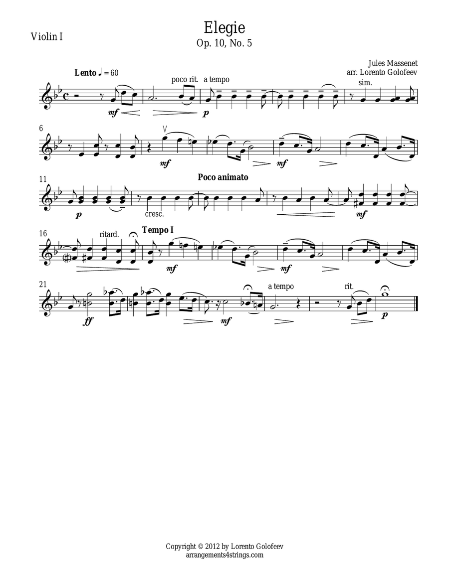 Elegie String Quartet scores gallery preview page 1