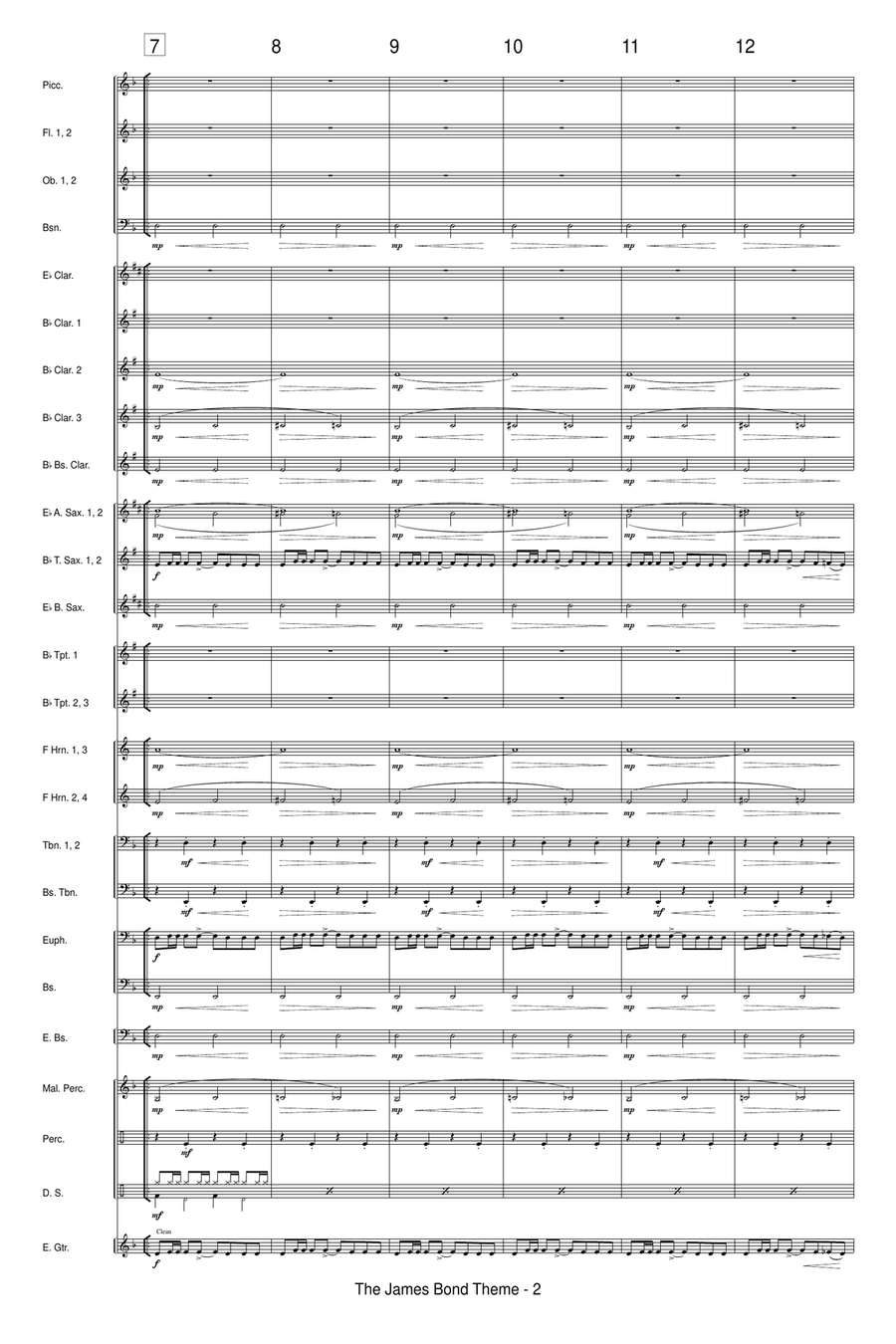 James Bond Theme Concert Band scores gallery preview page 4