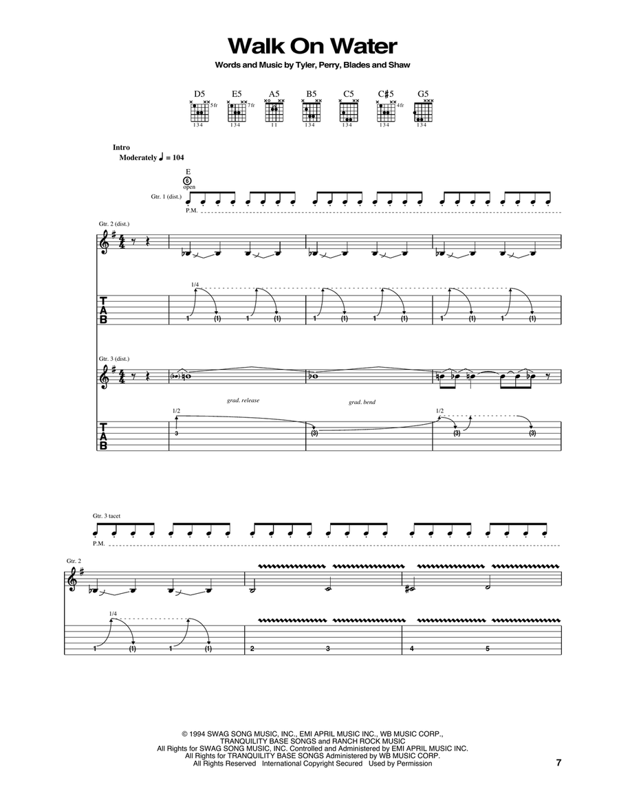 Walk On Water Acoustic Guitar scores gallery preview page 1