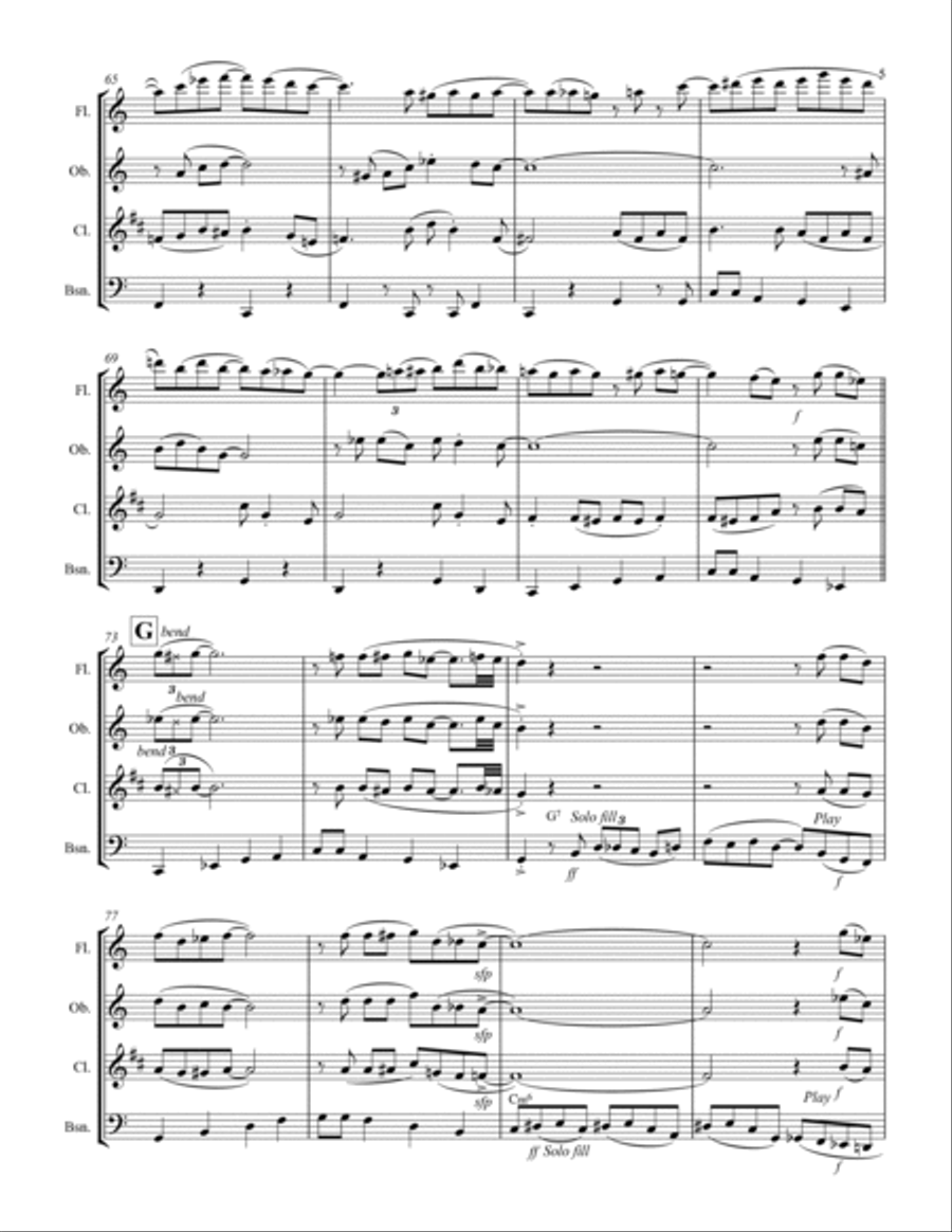 St. Louis Blues (for Woodwind Quartet) Woodwind Quartet scores gallery preview page 6