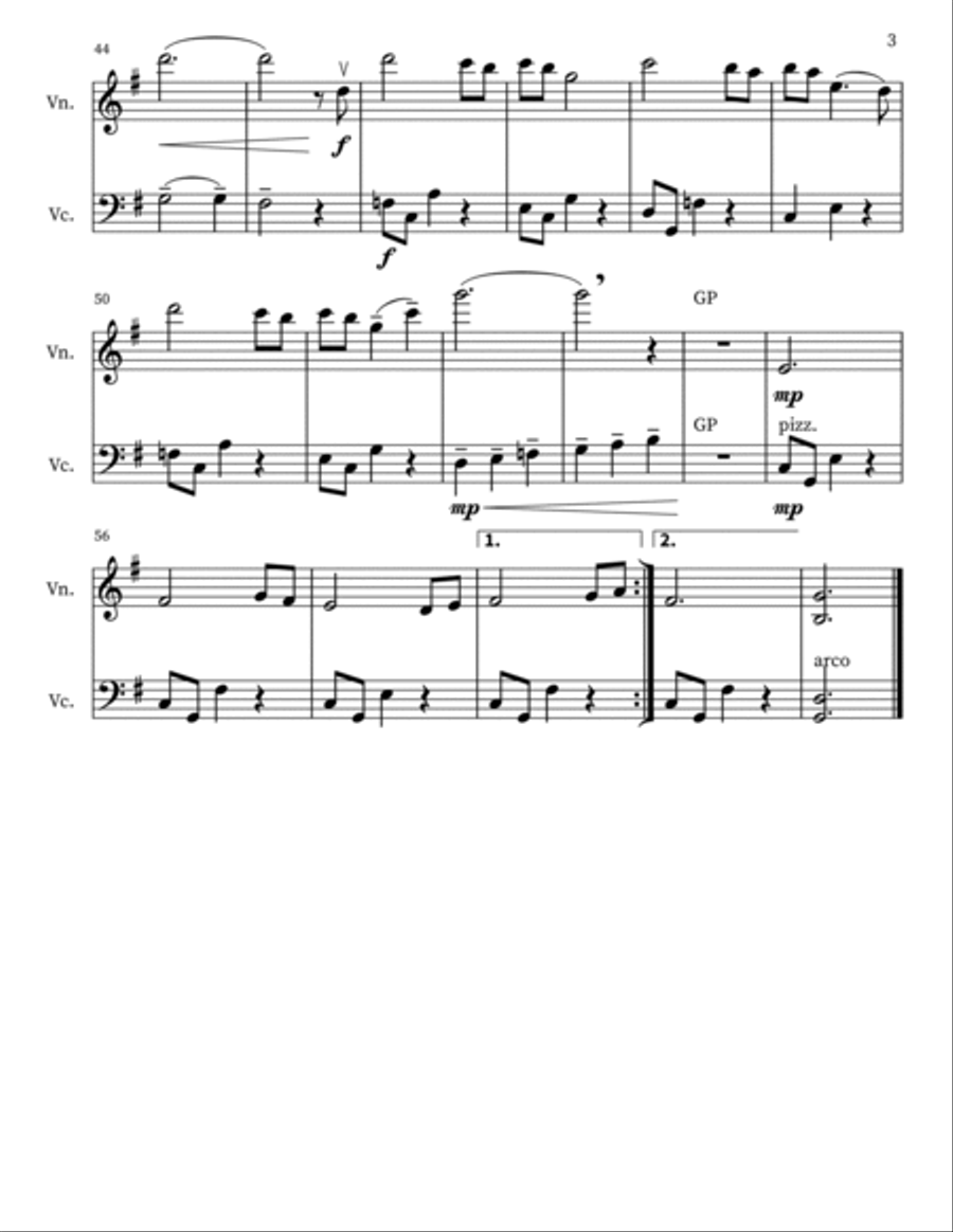 Zelda's Lullaby String Duet scores gallery preview page 3