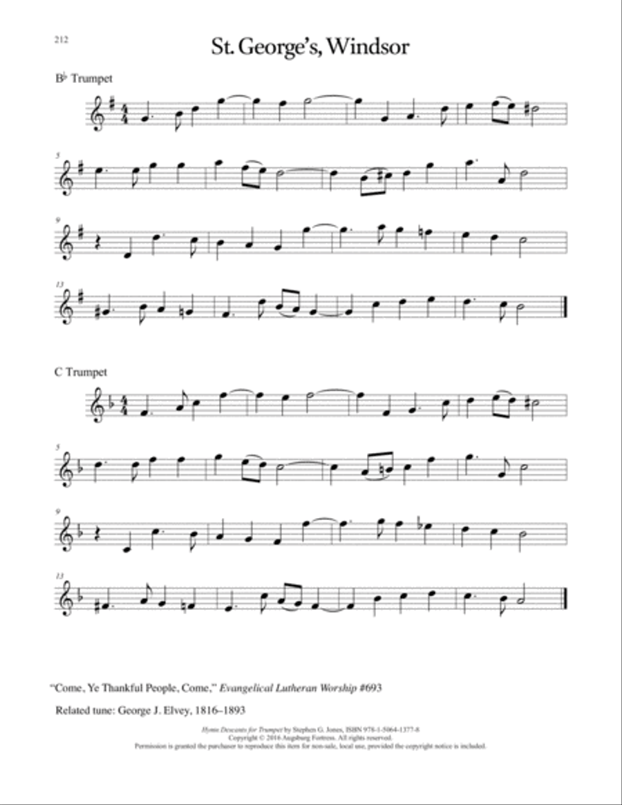 Hymn Descants for Trumpet C Trumpet scores gallery preview page 213