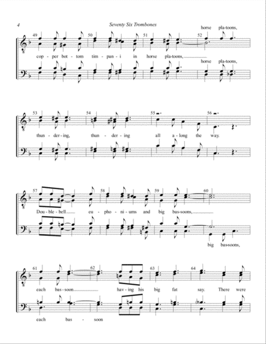 Seventy Six Trombones TTBB scores gallery preview page 4
