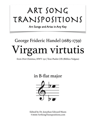 HANDEL: Virgam virtutis (transposed to B-flat major)