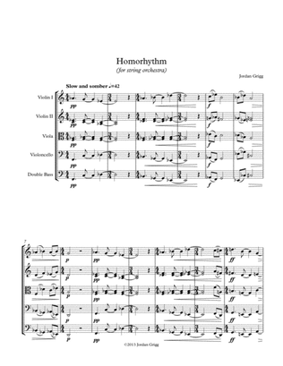 Book cover for Homorhythm (for string orchestra)