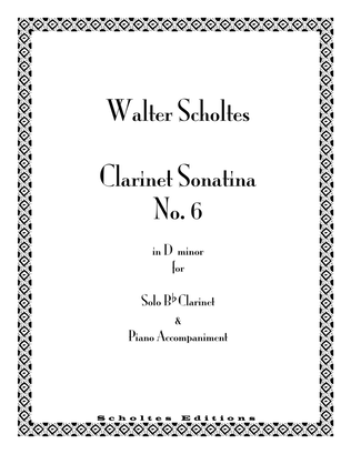 Clarinet Sonatina No. 6 in D minor with Piano Accompaniment