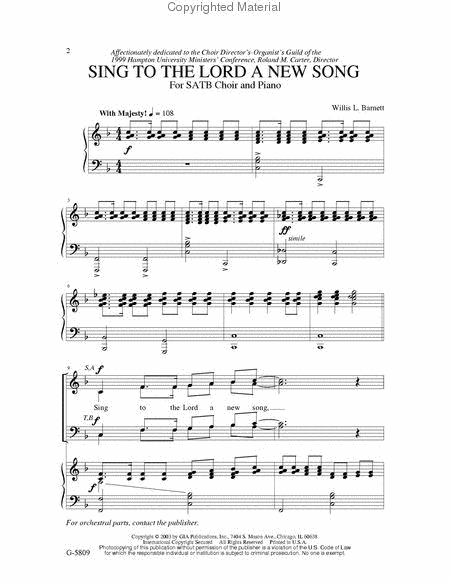 Sing to the Lord A New Song image number null