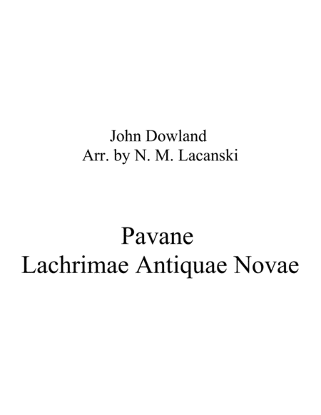 Pavane Lachrimae Antique Novae image number null