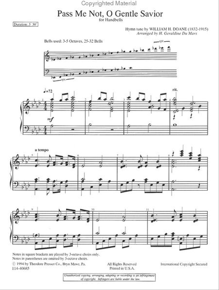 Pass Me Not, O Gentle Savior Chamber Music scores gallery preview page 2