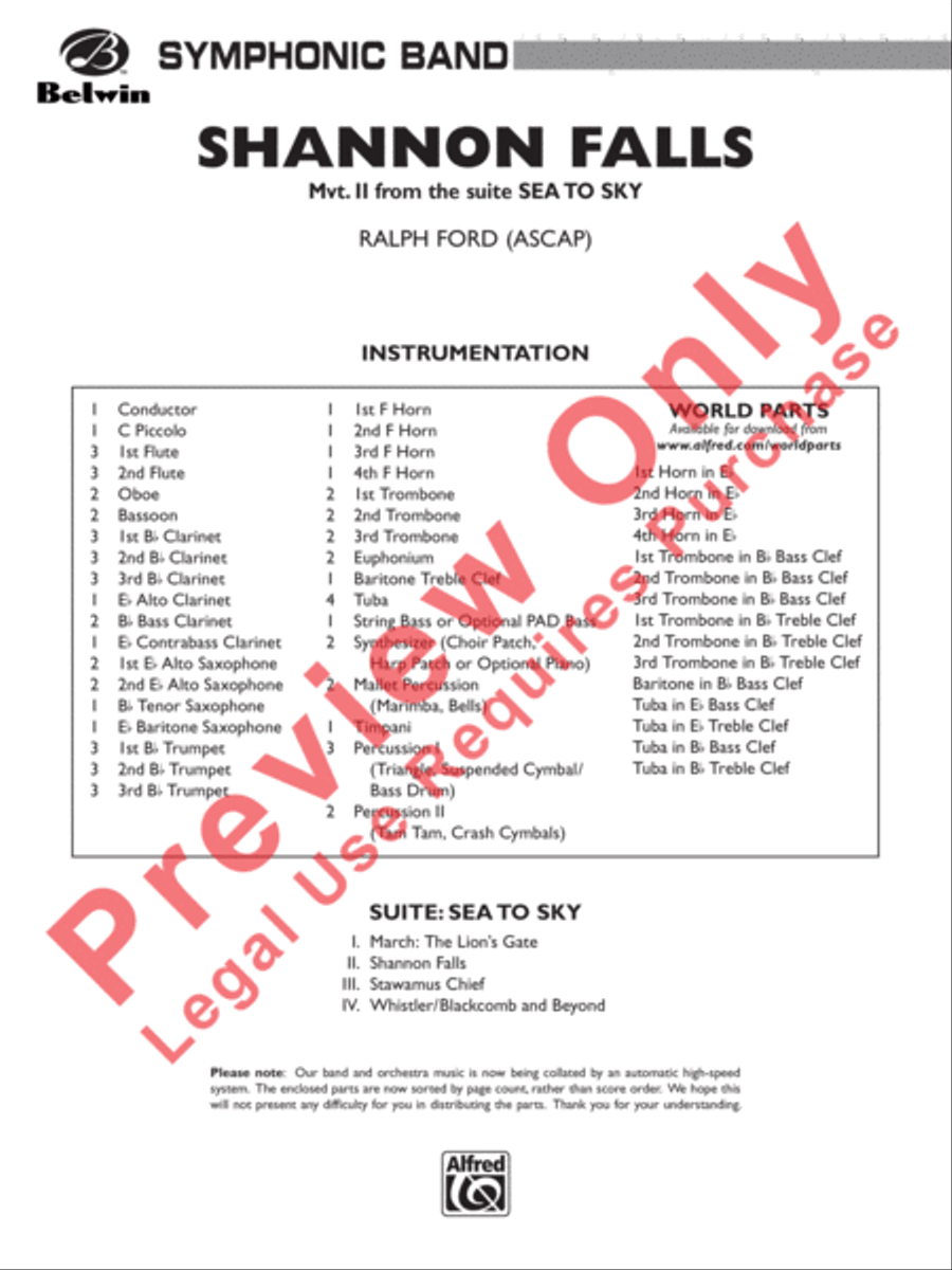 Shannon Falls (Movement 2 from Sea to Sky) Concert Band scores gallery preview page 2