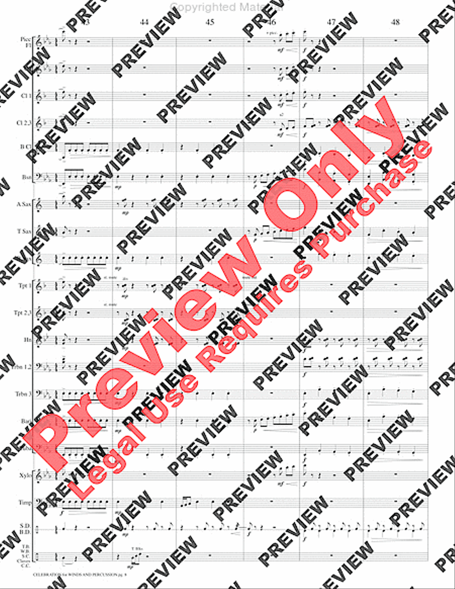 Celebration for Winds and Percussion Concert Band scores gallery preview page 11