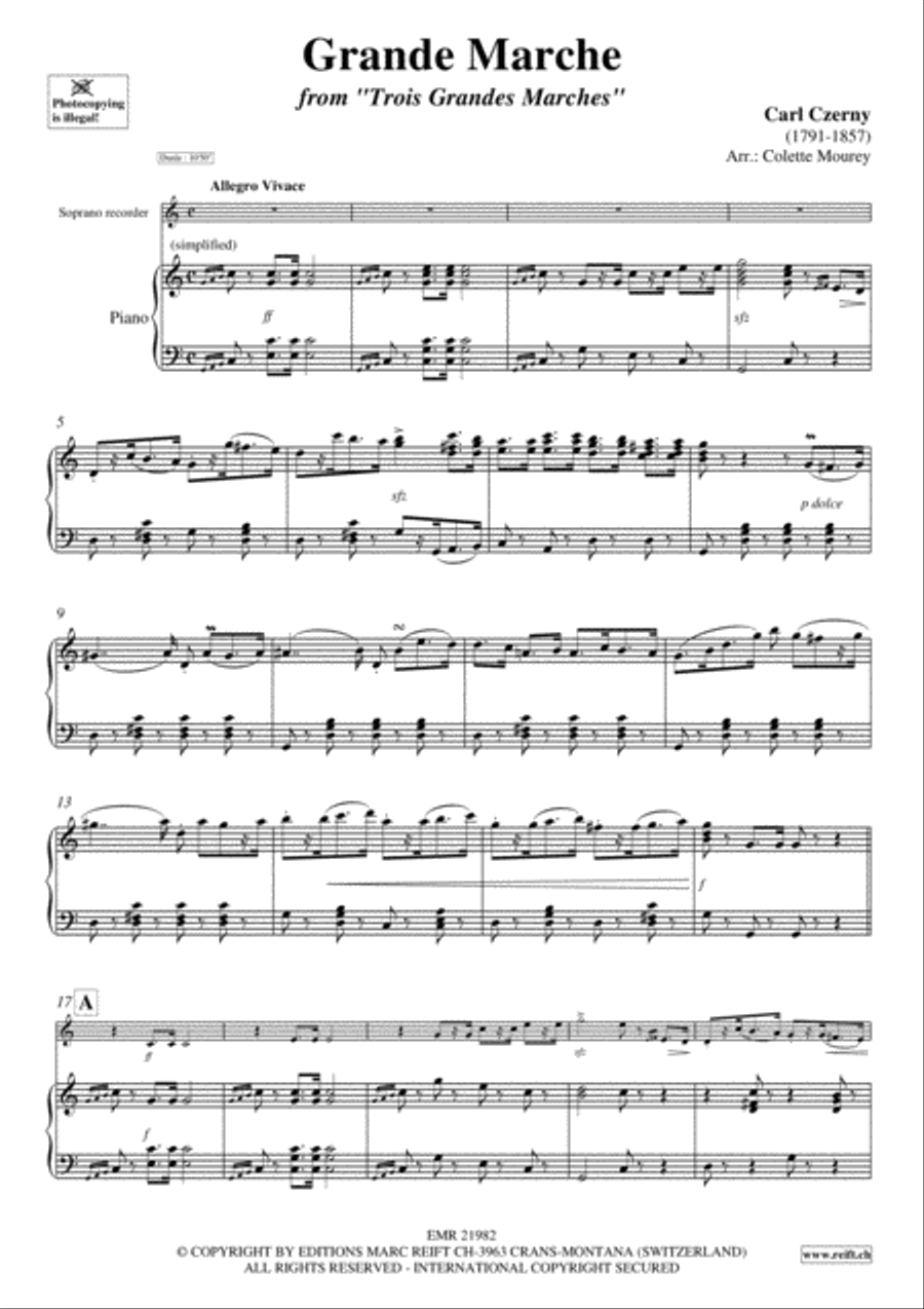 Grande Marche Soprano Recorder scores gallery preview page 3