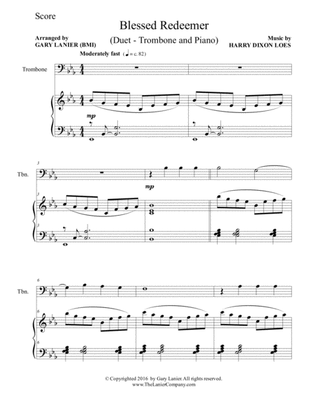 BLESSED REDEEMER(Duet – Trombone & Piano with Score/Part) image number null