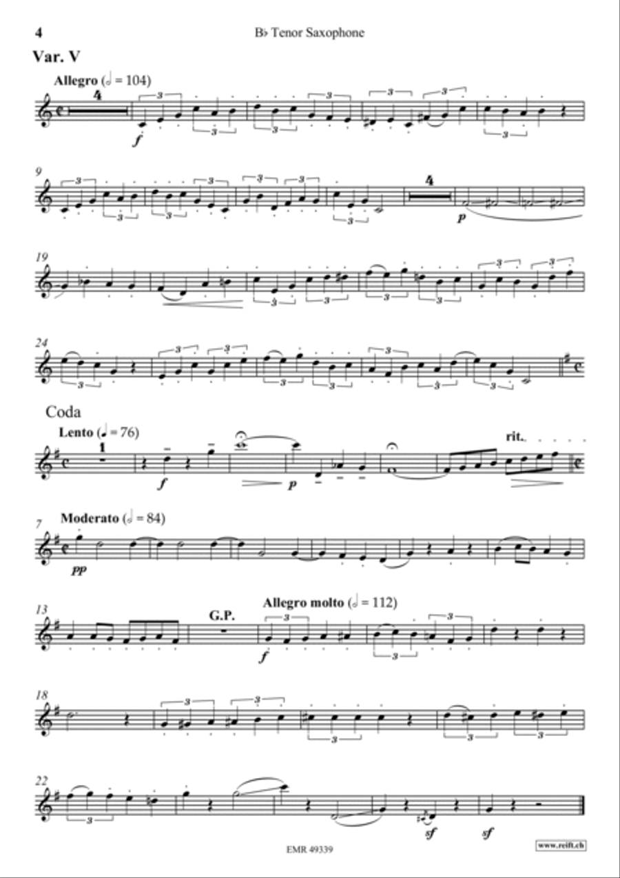 Zurcher Marsch Zurcher Marsch Tenor Saxophone scores gallery preview page 5