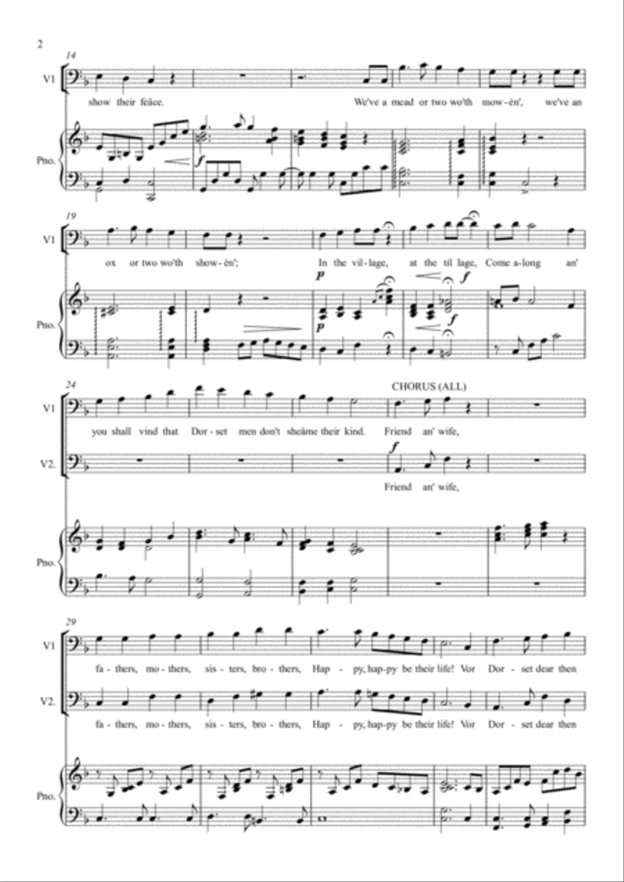 William Barnes Suite - 5. Praise o' Dorset 4-Part scores gallery preview page 2
