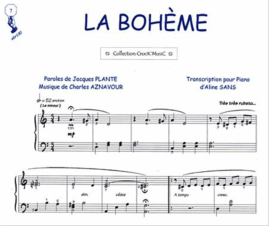 La Bohème (Collection CrocK'MusiC) Piano Solo scores gallery preview page 1