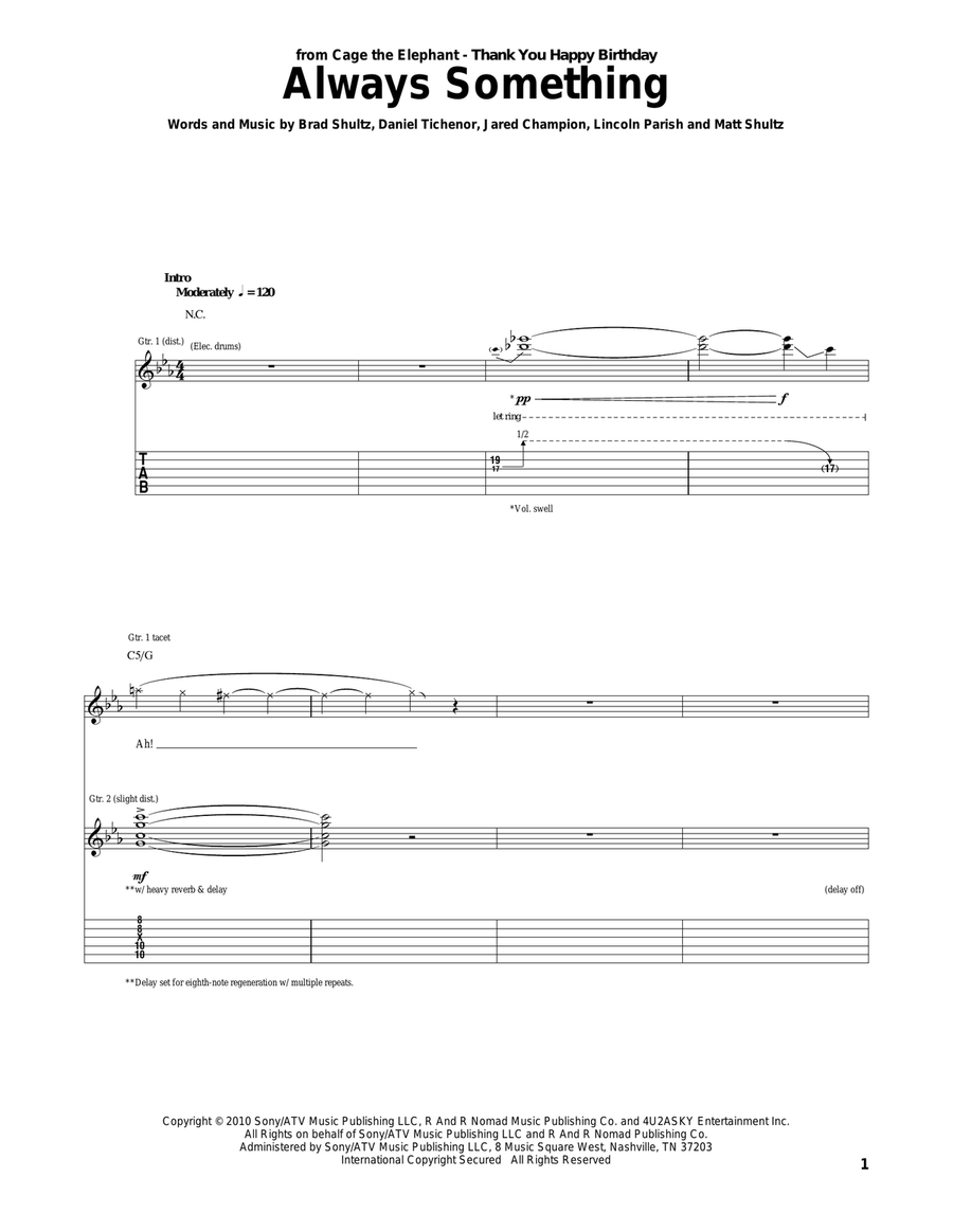 Always Something Acoustic Guitar scores gallery preview page 1