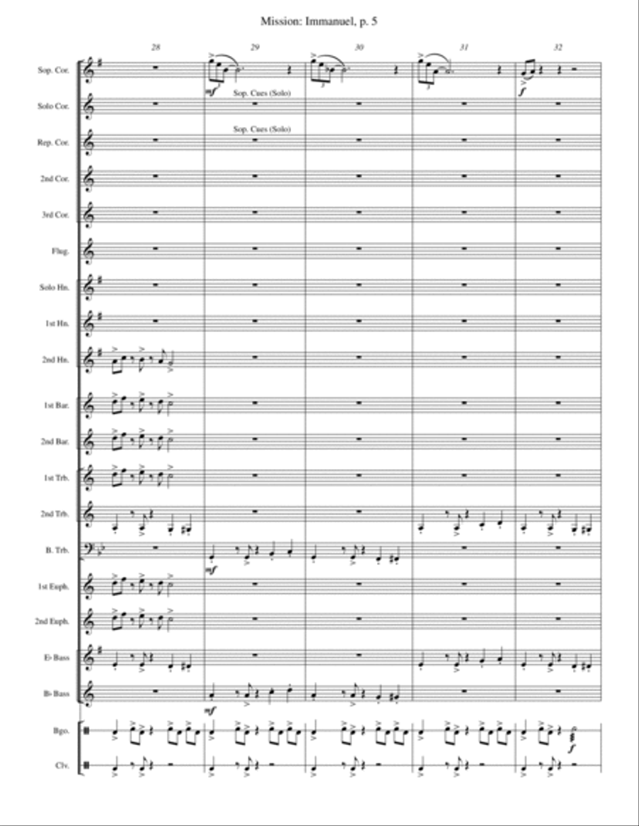Mission: Impossible Theme from the Paramount Television Series MISSION: IMPOSSIBLE Brass Band scores gallery preview page 5