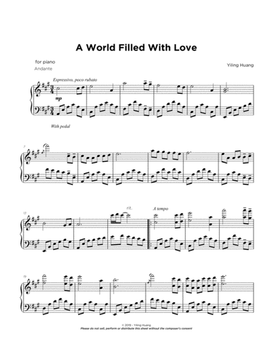 " A World Filled with Love" Piano Solo by Yiling Huang