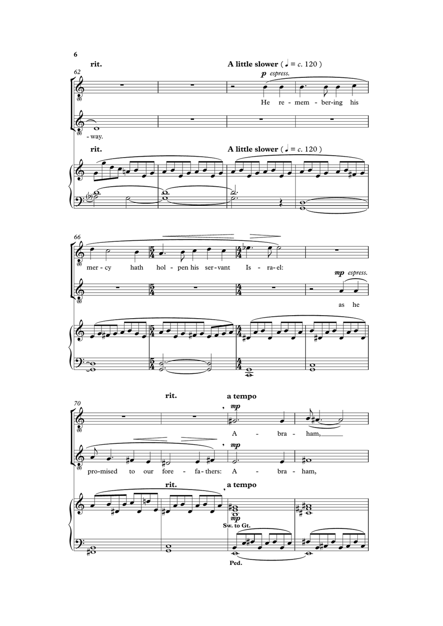Essex Service (Magnificat and Nunc Dimittis) version for two-part voices (SA or TB) and organ TB scores gallery preview page 6