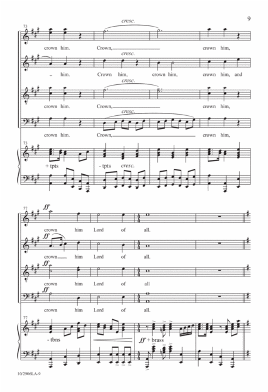 All Hail the Power of Jesus' Name 4-Part scores gallery preview page 9