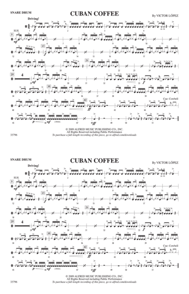 Cuban Coffee: Snare Drum