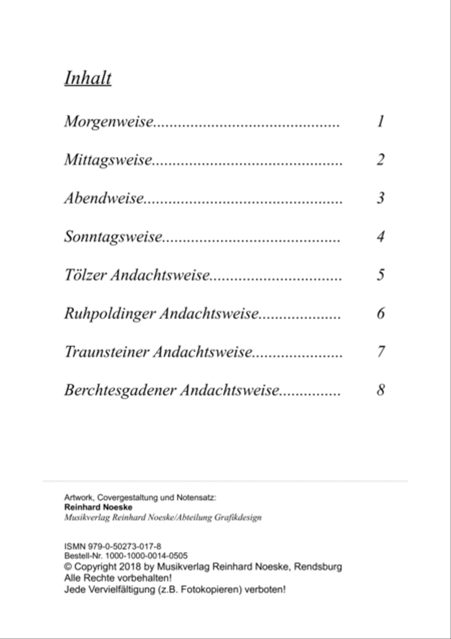 Acht Bläserweisen im alpenländischen Stil für Blechbläserquintett Brass Ensemble scores gallery preview page 2