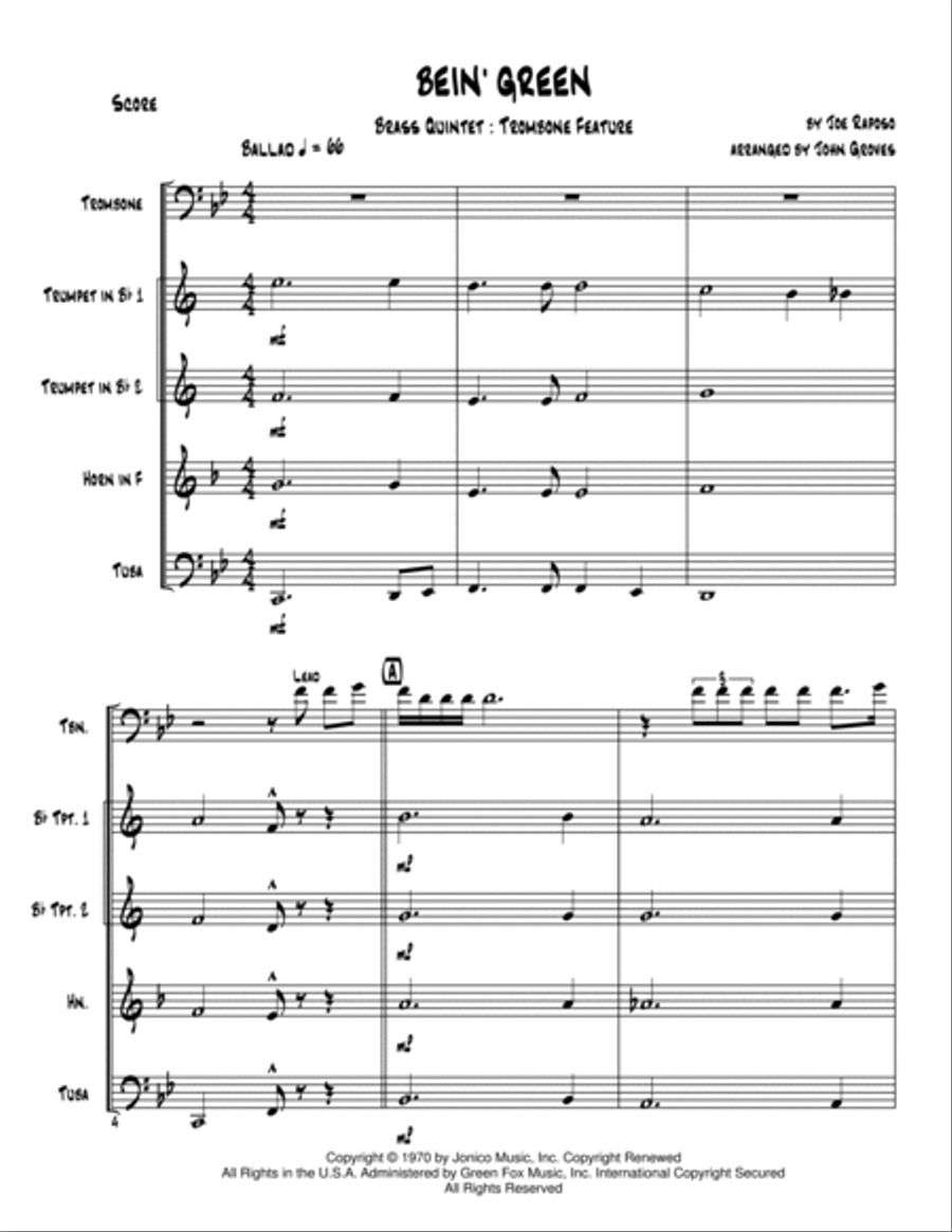 Bein' Green Brass Ensemble scores gallery preview page 2