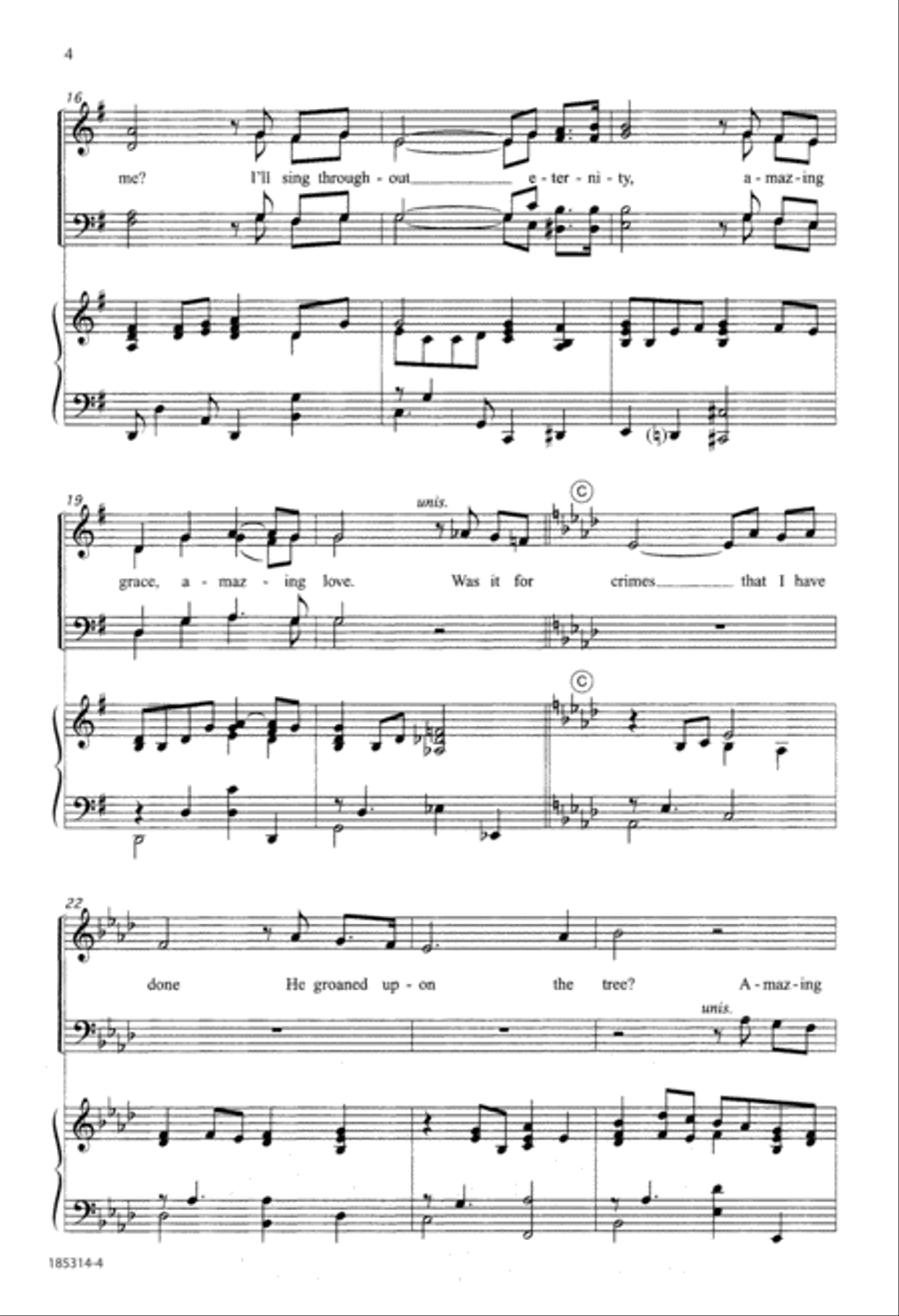 Amazing Grace, Amazing Love 4-Part scores gallery preview page 4